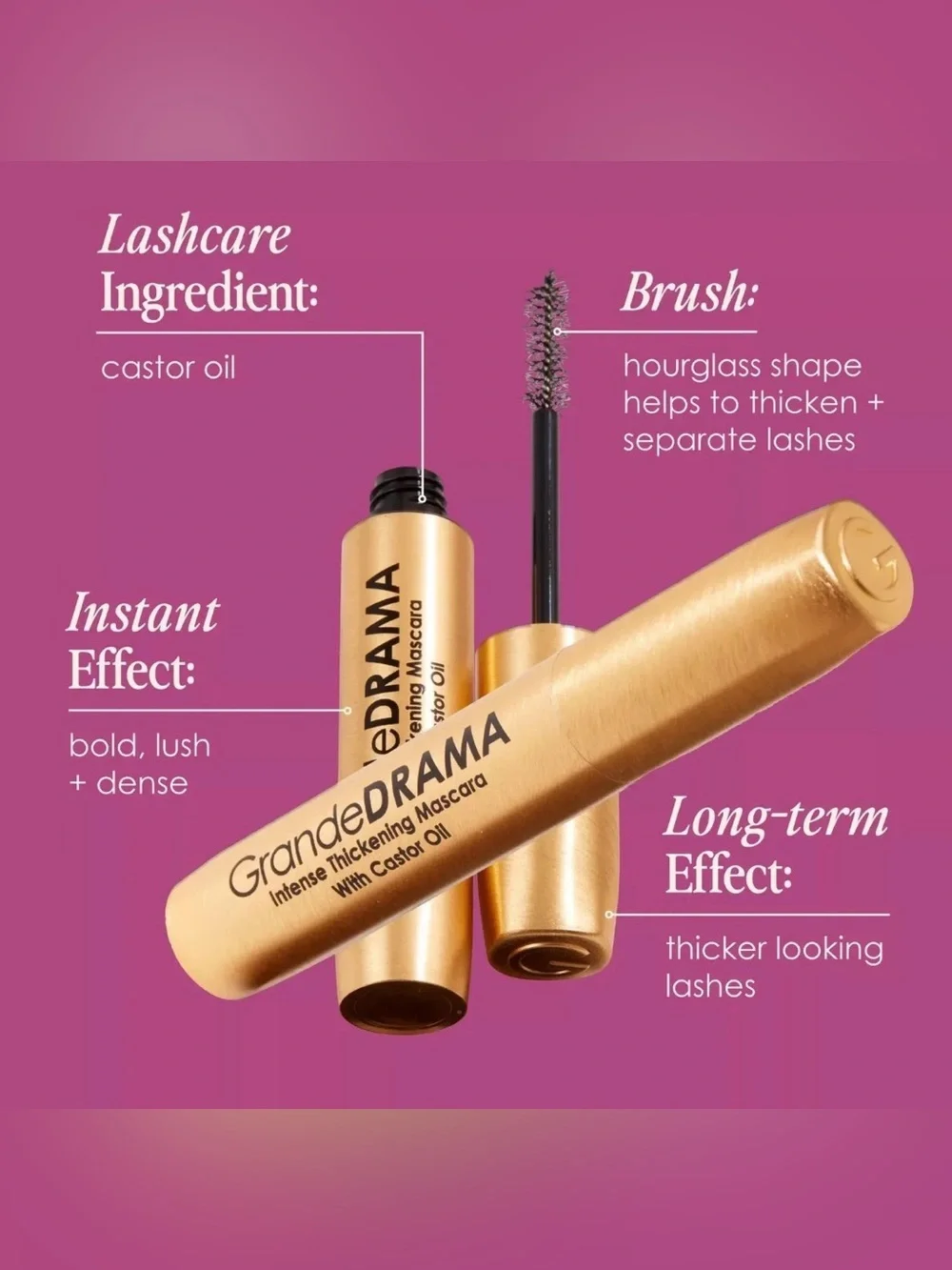 GrandeDRAMA Intense Thickening Mascara~Black~Full Size BRAND NEW/SEALED